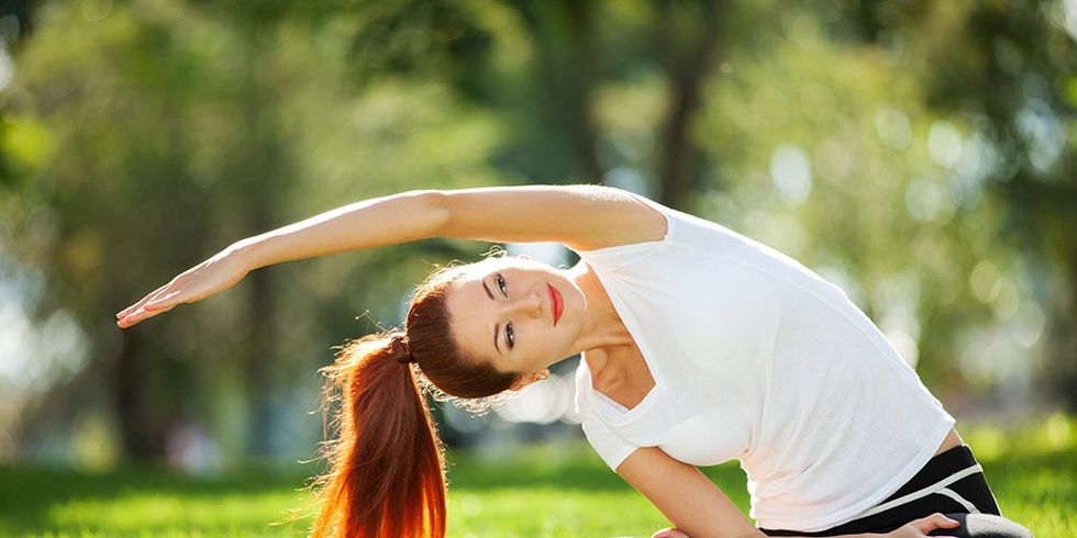 Person engaging in regular physical activity as part of a cancer prevention lifestyle