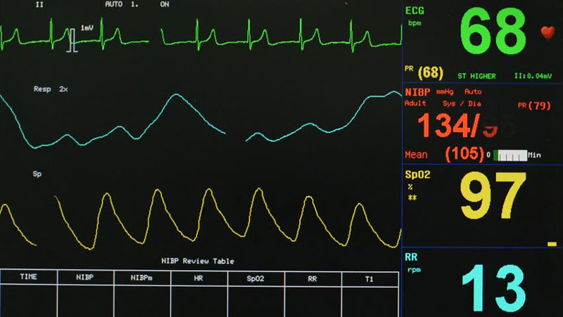 Doctor reviewing heart health numbers including blood pressure and cholesterol results with a patient