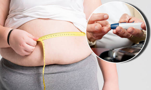 person measuring waist circumference showing belly fat and diabetes risk