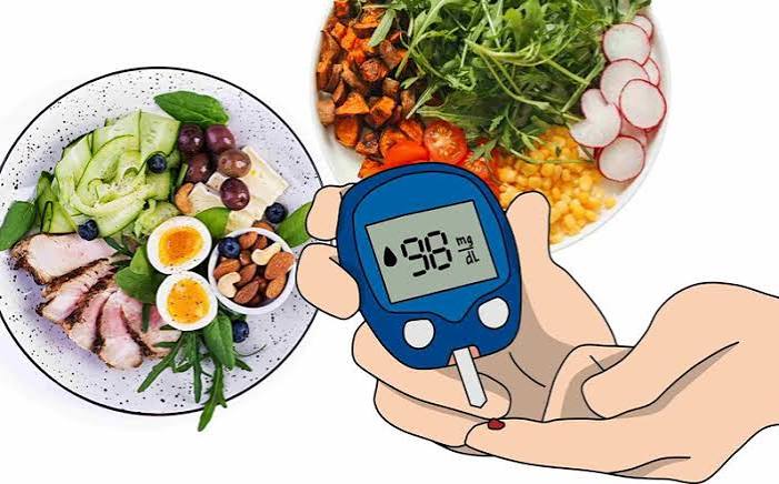 diabetes-friendly dinner plate with protein and vegetables — low-glycemic evening meal for overnight blood sugar control