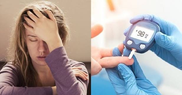 Hypoglycemia symptoms causes and what to do guide showing the classic warning signs of low blood sugar including shakiness sweating heart pounding confusion and dizziness