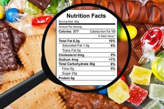 reading food labels for blood sugar — person examining nutrition facts panel in supermarket aisle