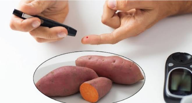 sweet potatoes and blood sugar — roasted sweet potato slices showing their orange flesh and skin