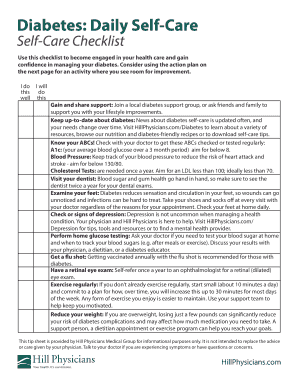 healthcare provider reviewing a diabetes appointment checklist with a patient in a clinic setting