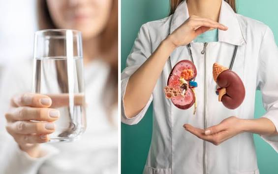 long-term kidney care plan — nephrologist and CKD patient reviewing longitudinal eGFR trend chart and care plan components