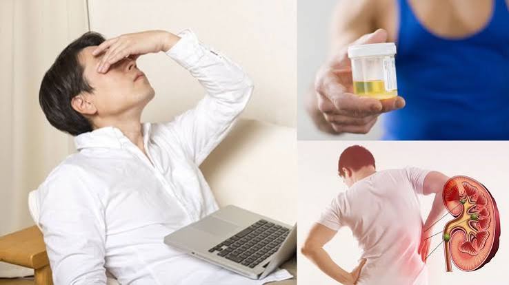questions to ask about urinary symptoms — urologist reviewing urinalysis results and symptom history with a patient