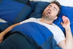sleep apnea and diabetes — adult using CPAP machine for better blood sugar control
